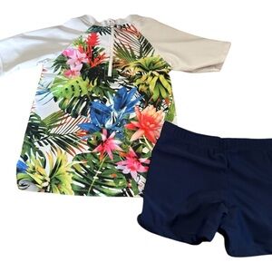 Marina West Tropical Floral Rashguard Set size 4/5 never worn!